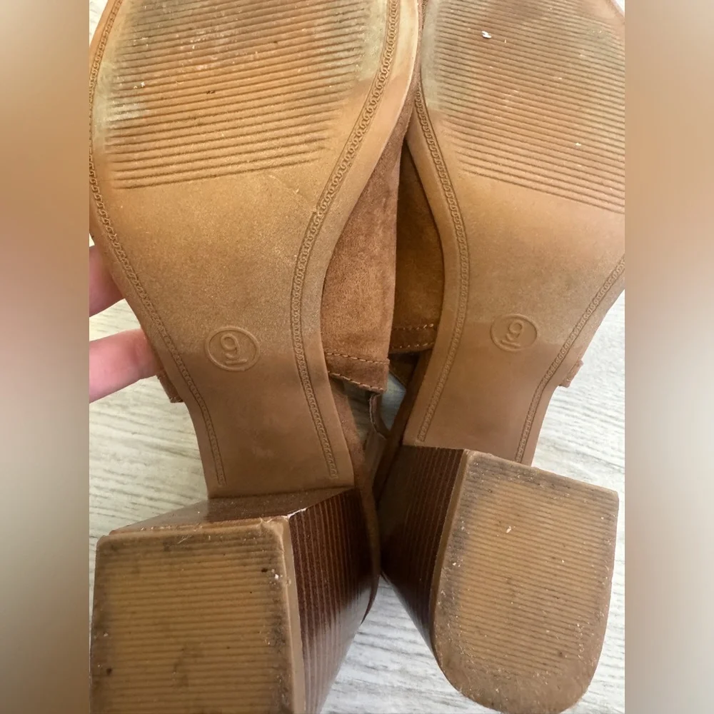 a new day Brown Tan Heels with Chunky Block Heel - Picture 4 of 7